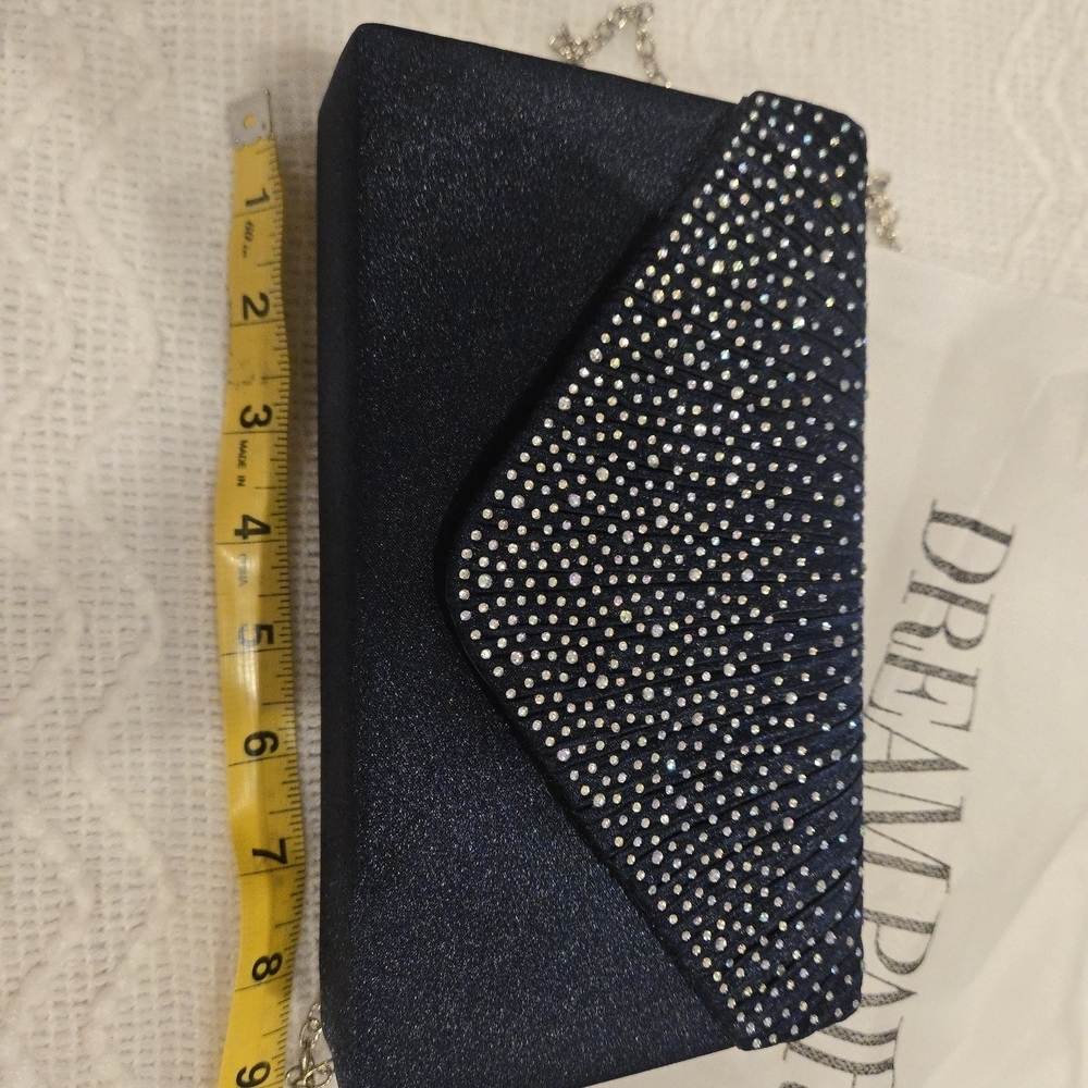 Blue Studded Women's Evening Bag NWOT - Picture 10 of 16
